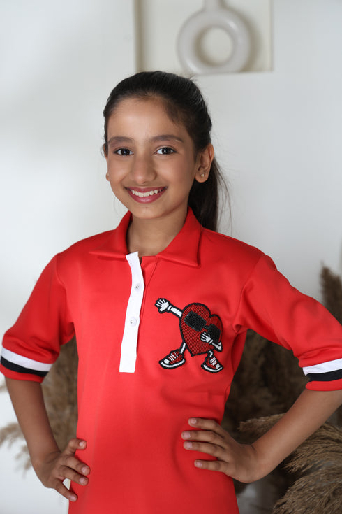 RED SWAG HEART DRESS